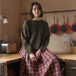 Purejill olive green Boucle sweater